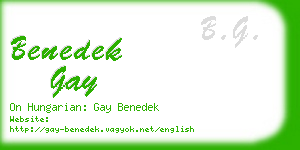 benedek gay business card